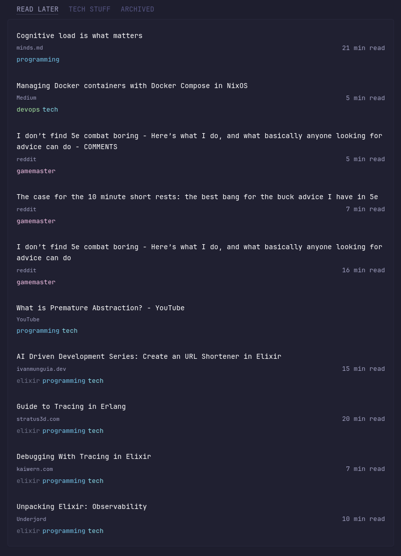 Glance readdeck widget