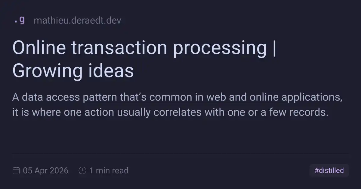 Online transaction processing | Growing ideas